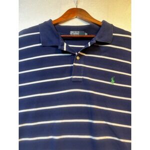 Polo Ralph LaurenPolo Shirt Mens 2XB Blue Striped Short Sleeve‎ Classic Fit